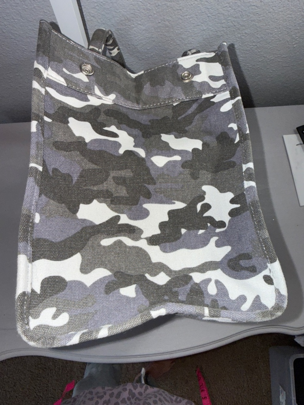 Quilted Koala Gray Camo Tote-Crossbody with Glitter Heart, and Pink Crossbody - Picture 13 of 14